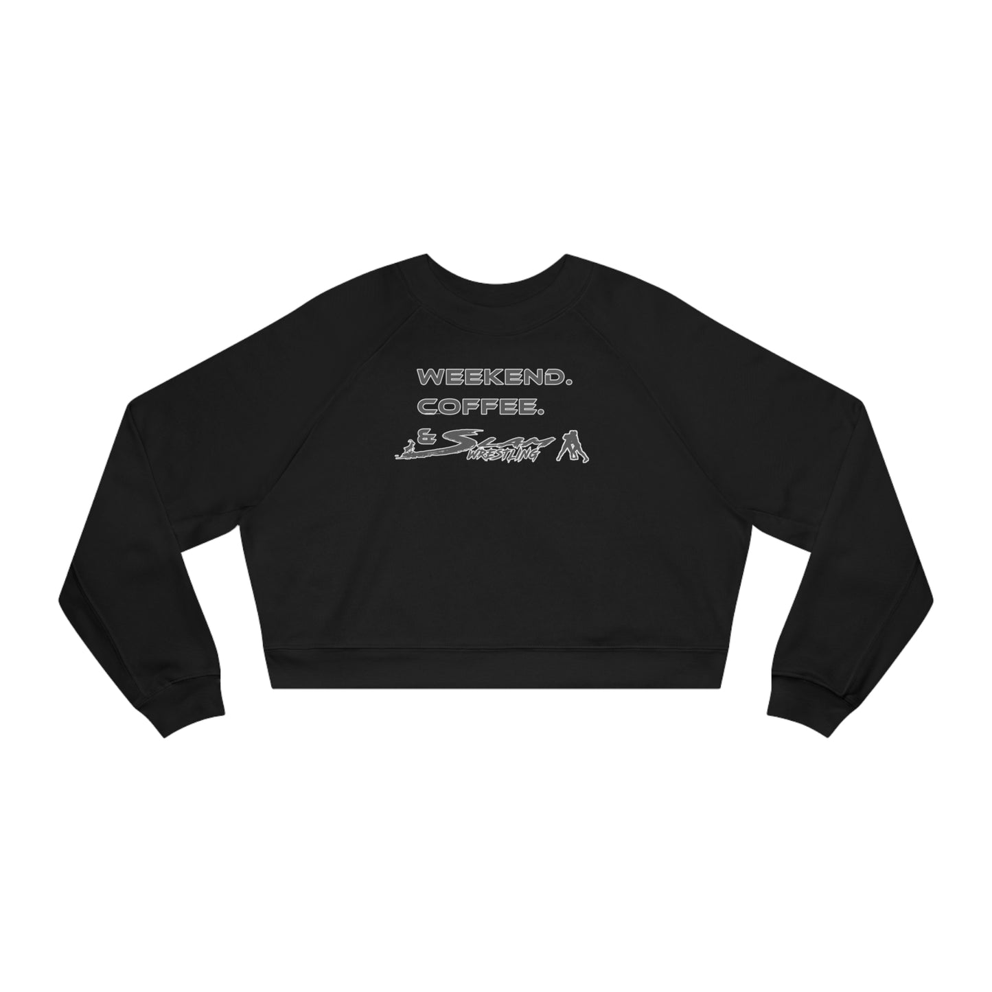 Weekend Coffee and Slam Wrestling Women's Cropped Sweater