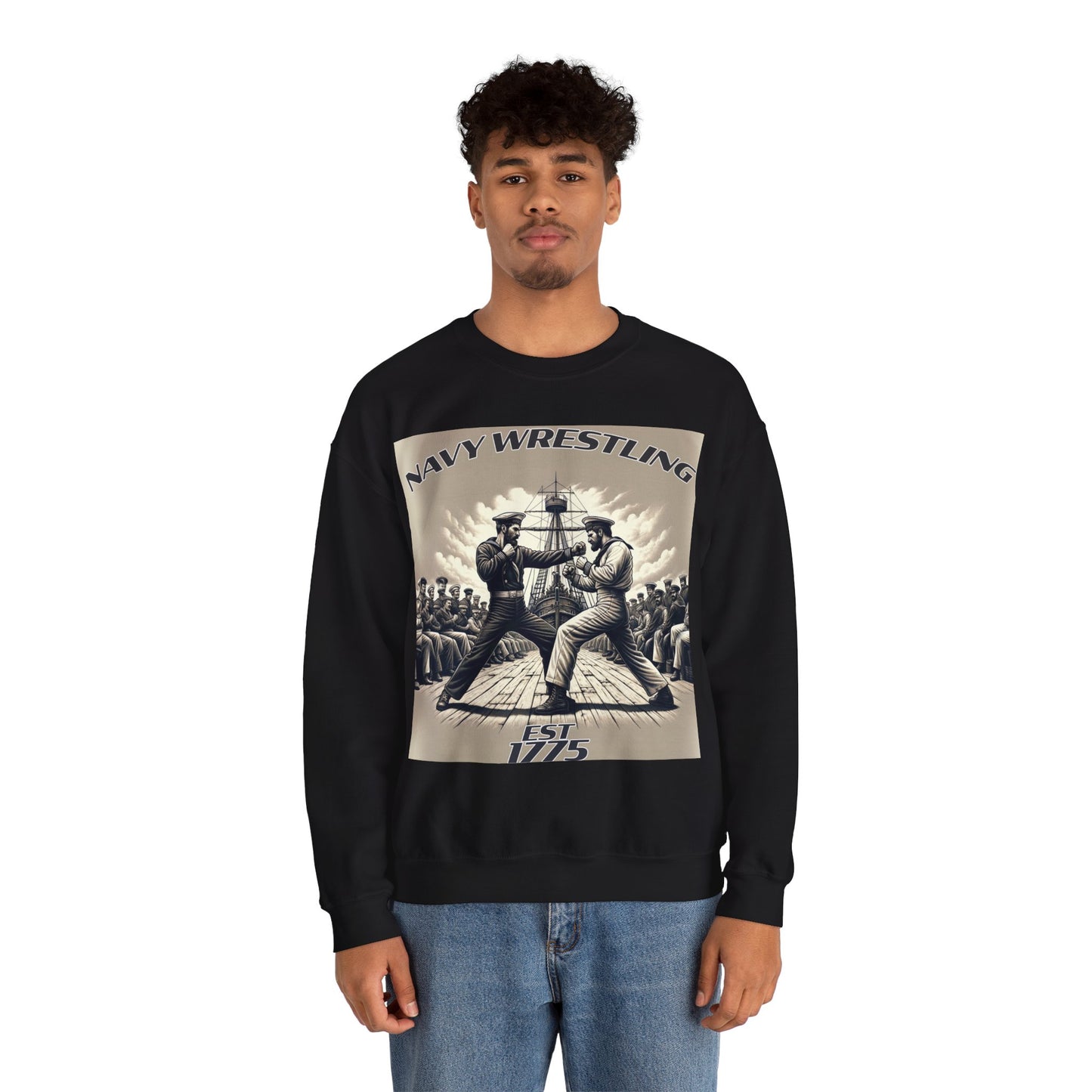 🎖️ **Limited Edition Navy Wrestling Crew Neck Sweater** 🌊