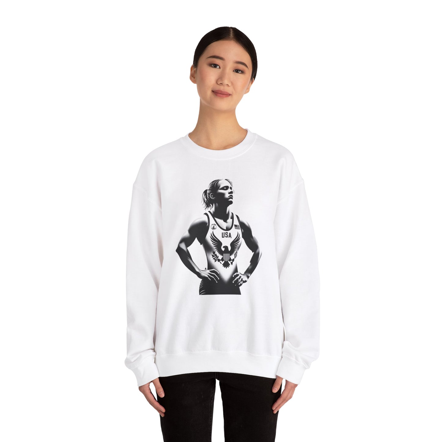 Keep Showing Up - Sincerely, Wrestling" Girls' Crew Neck Sweater
